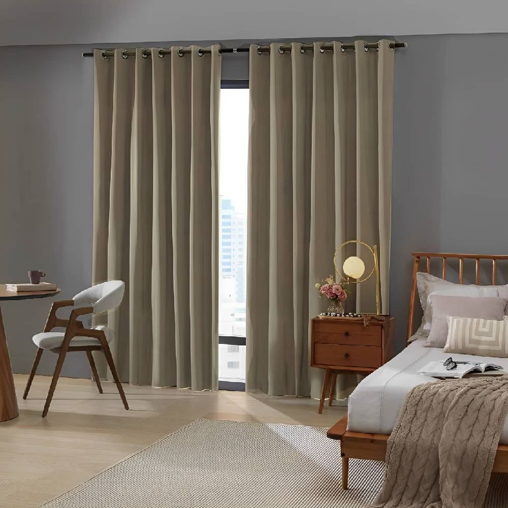 Cortina Para Quarto E Sala Corta Luz 3,00X2,30 M Blend Havan Casa - Latte