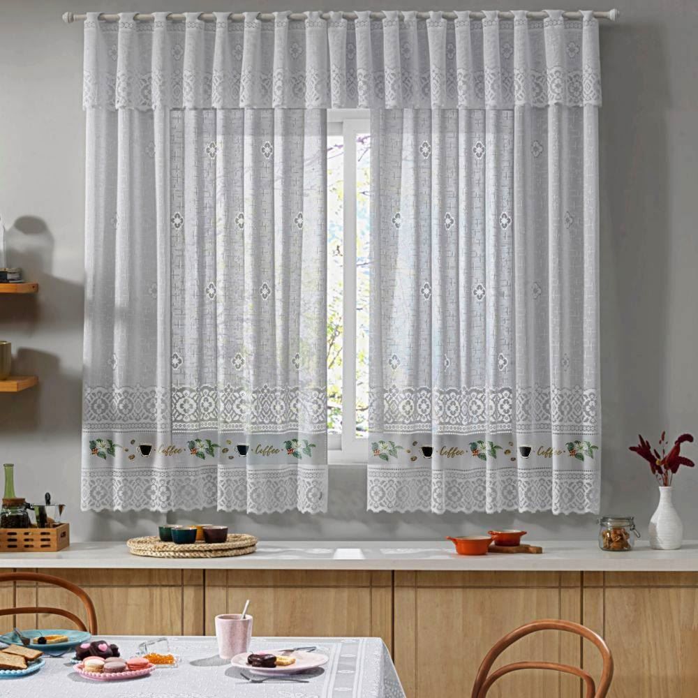 Cortina De Renda Para Cozinha Valencia 2,00X1,20M Havan Casa - Jardim Do Café