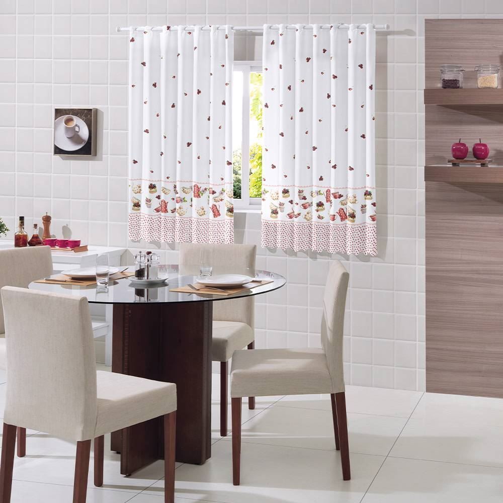 Cortina De Cozinha 2,20X1,40 M Passabarra Luna Havan Casa - Poa Cake