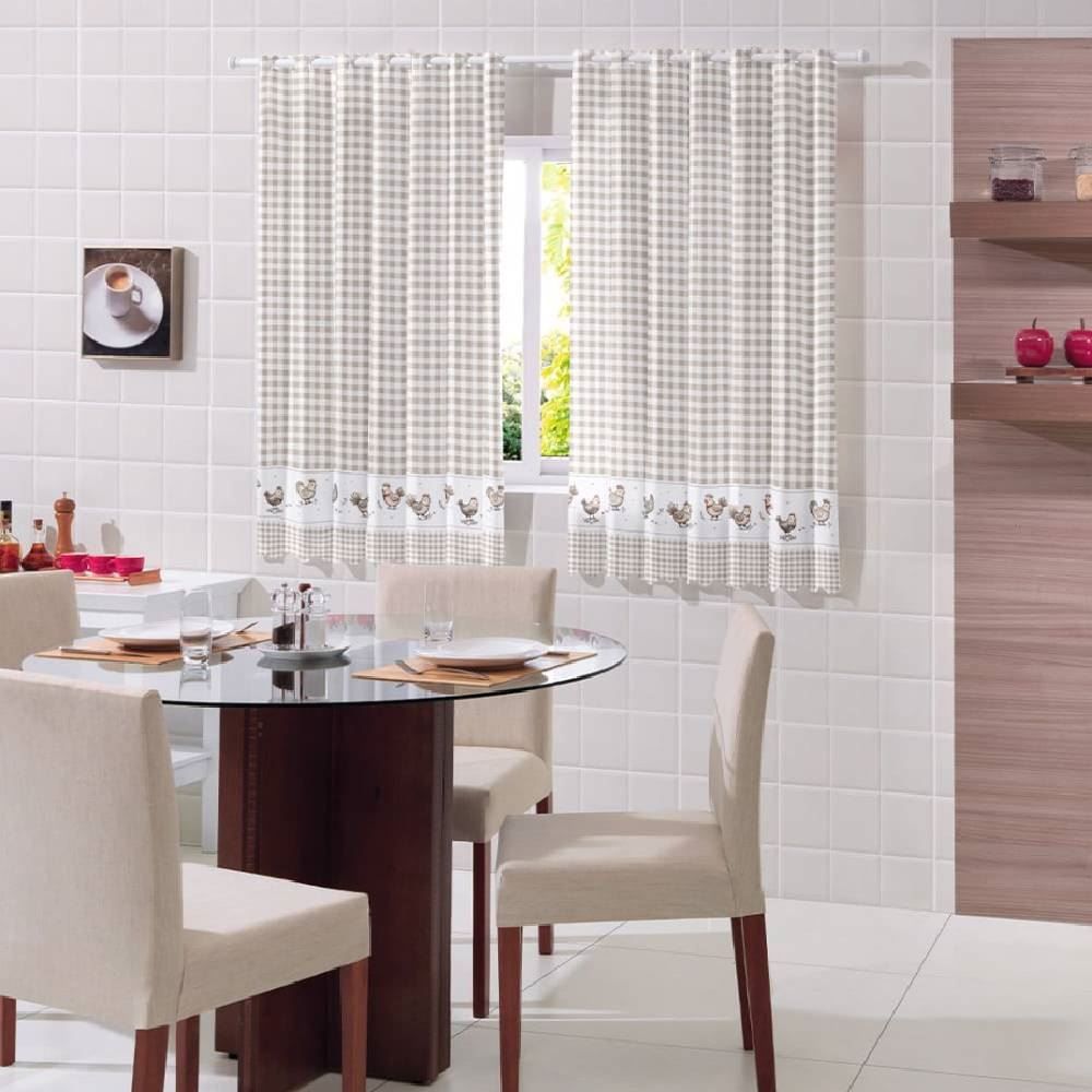 Cortina De Cozinha 2,20X1,40 M Passabarra Luna Havan Casa - Galinha