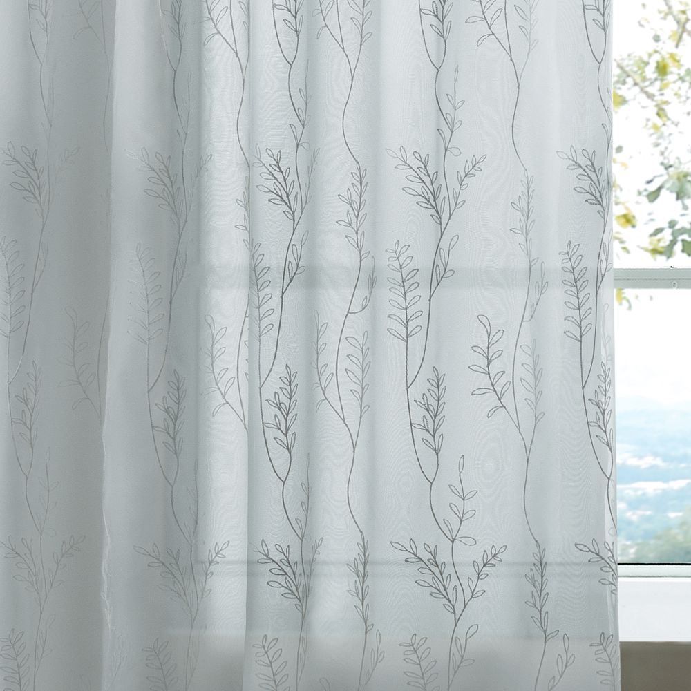 Cortina Duplex Firenze Para Quarto Ou Sala 3,00X1,70 M Bordada Havan Casa - Branco