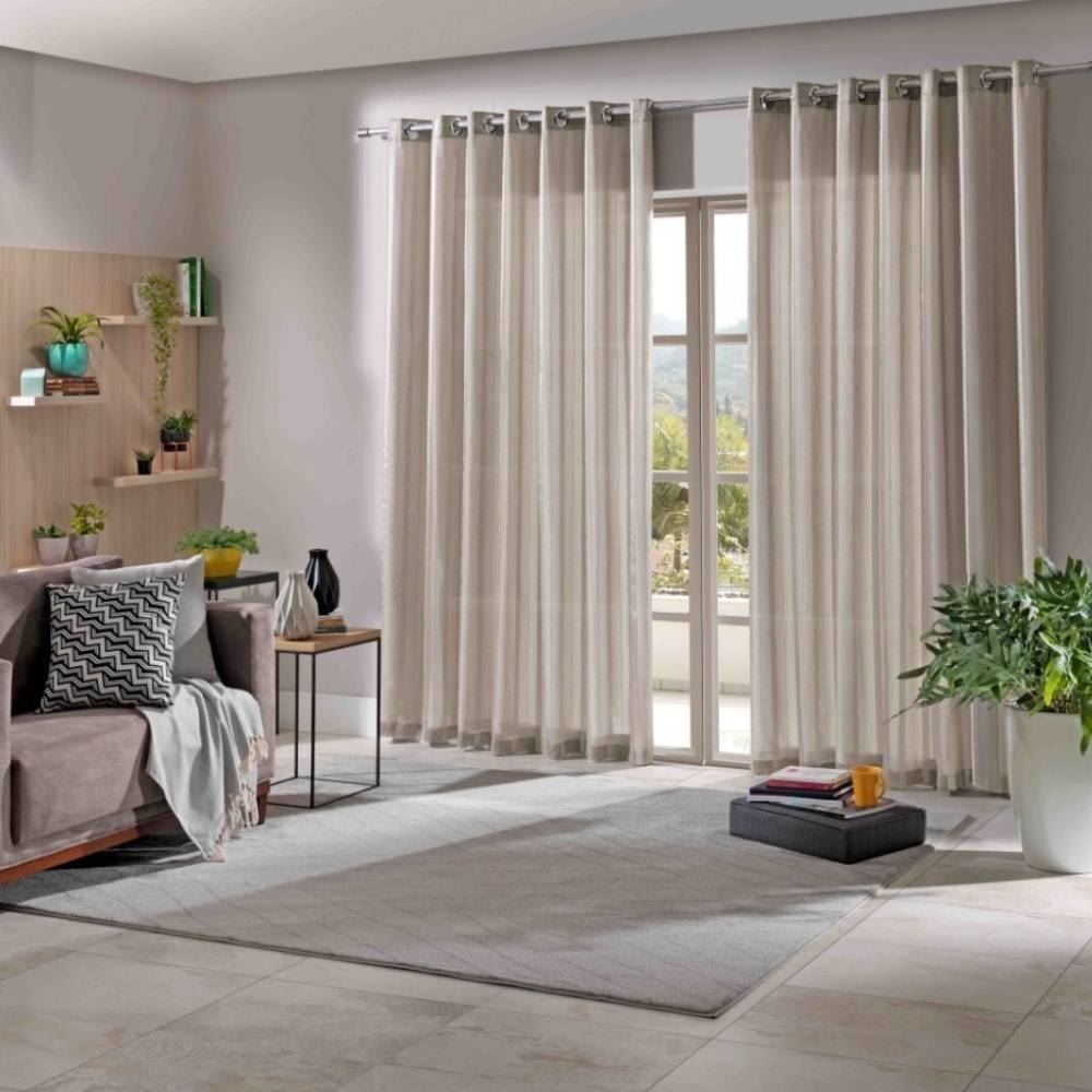 Cortina para Quarto e Sala 3,00X2,30 m Duplex Partenon Havan Casa - Areia