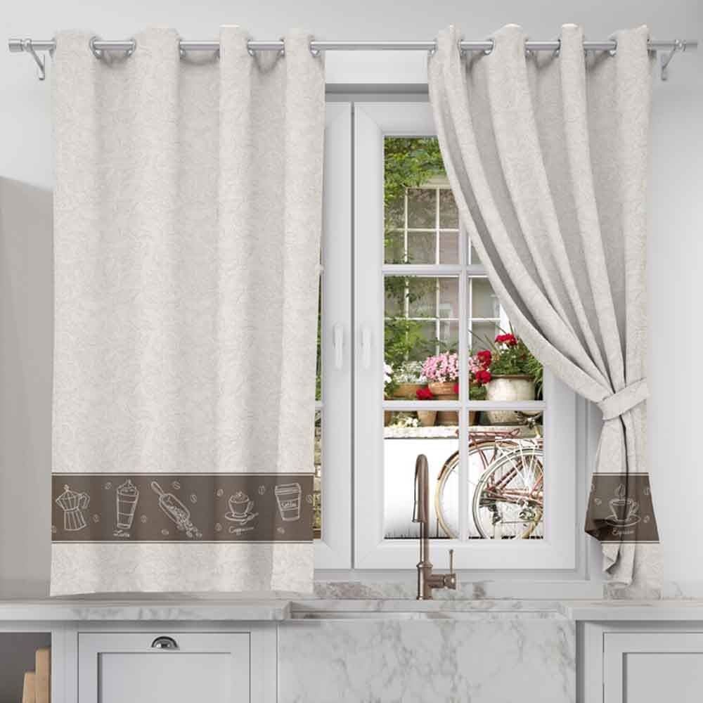 Cortina Para Cozinha Gourmet 2,60X1,20 M Havan Casa - Café