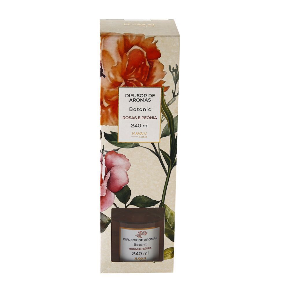 Difusor De Aromas Botanic 240Ml Havan Casa - Rosas Peônia