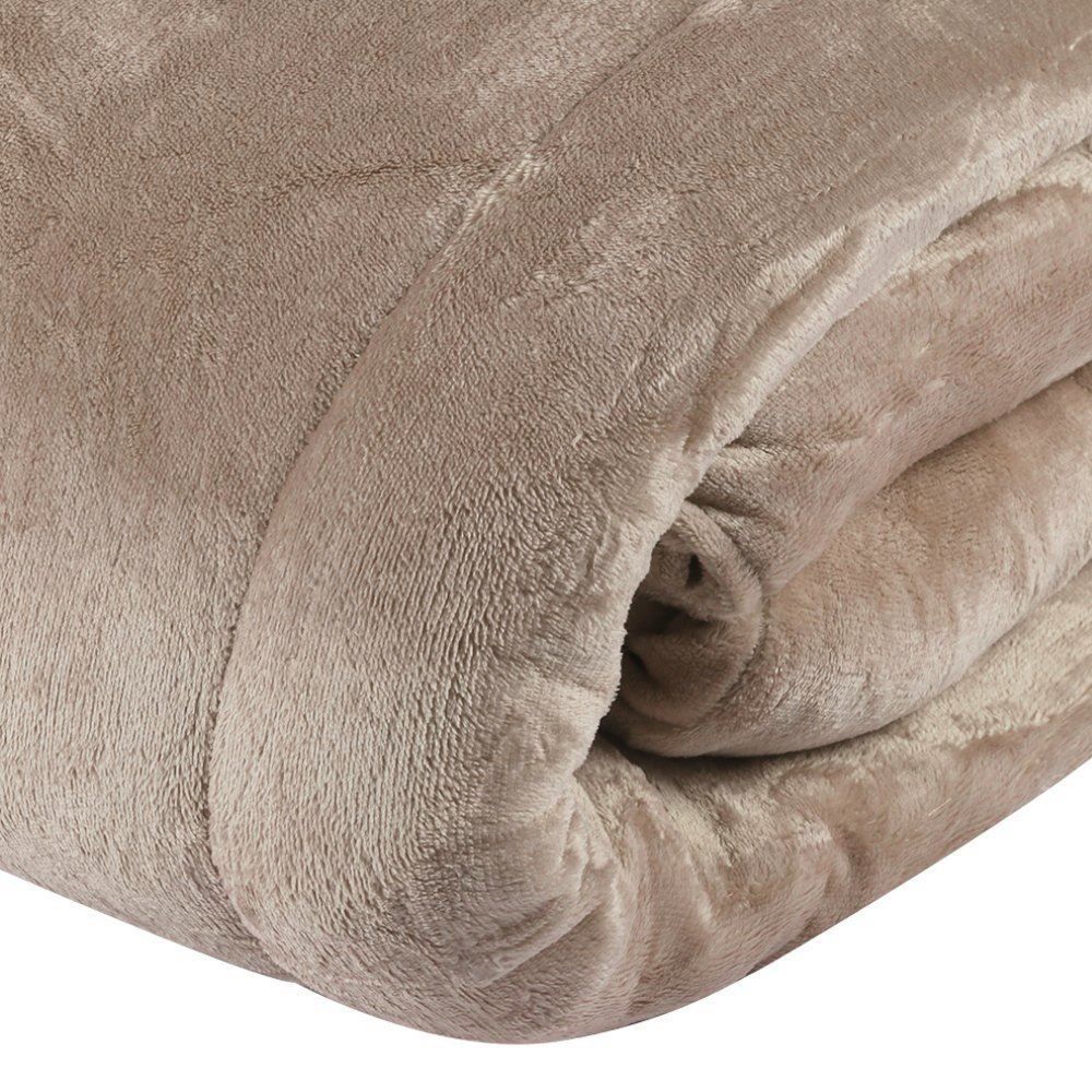 Edredom Casal 100% Poliéster Plush Provence Havan Casa - Bege