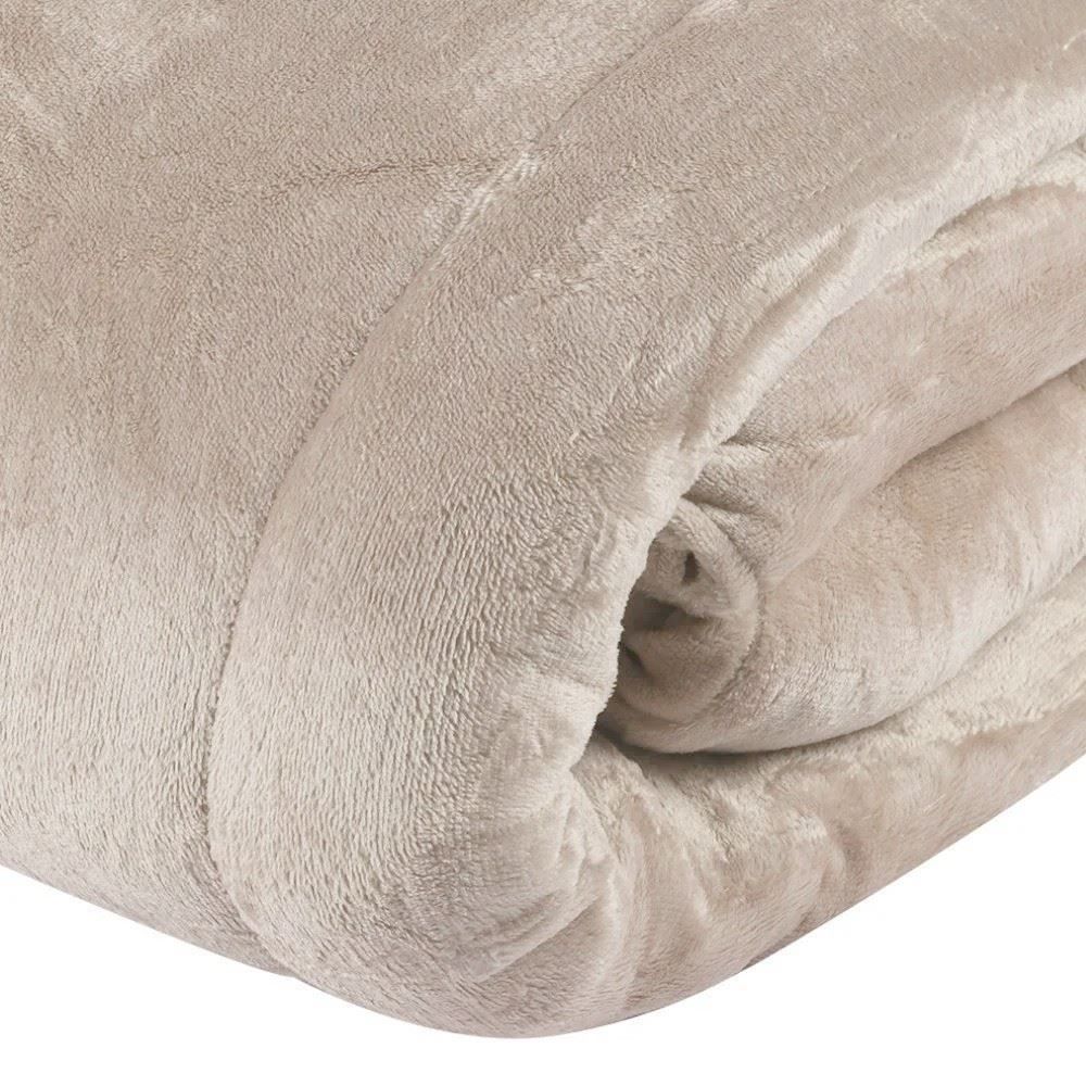 Edredom Casal 100% Poliéster Plush Provence Havan Casa - Bege