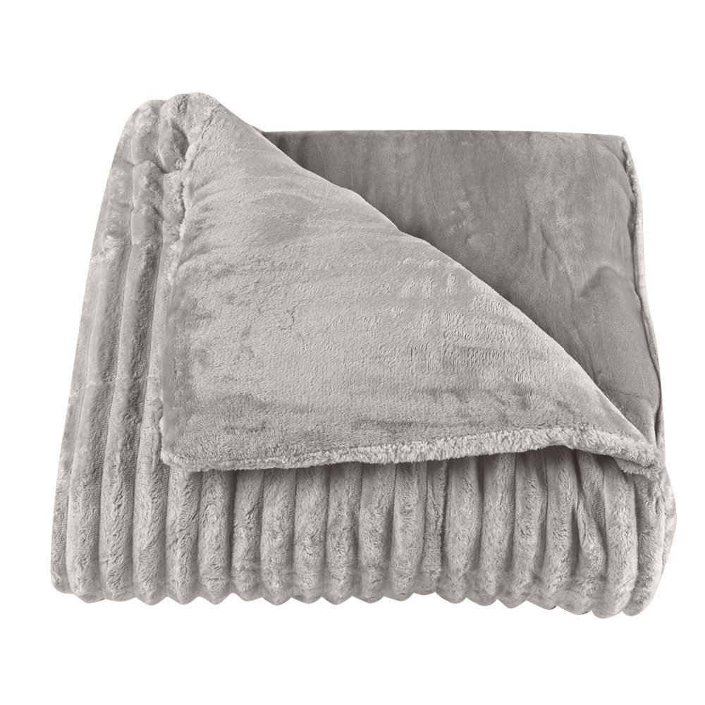 Edredom Casal 100% Poliéster Premier Canelado Havan Casa - Cinza Ice