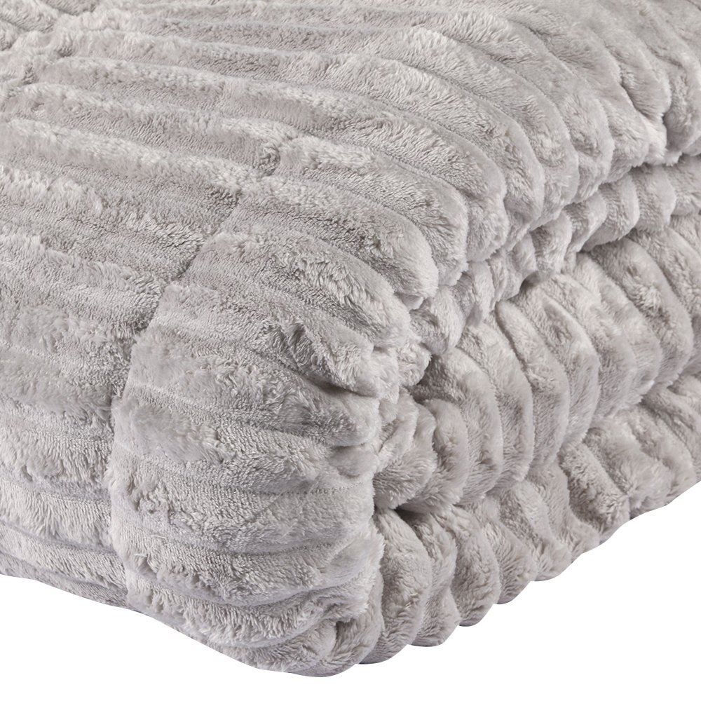 Edredom Casal 100% Poliéster Premier Canelado Havan Casa - Cinza Ice