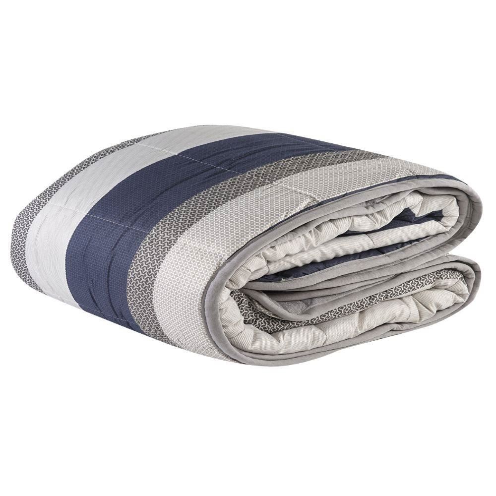 Edredom Casal Dupla Face 100% Poliéster Havan Casa - Luca Cinza