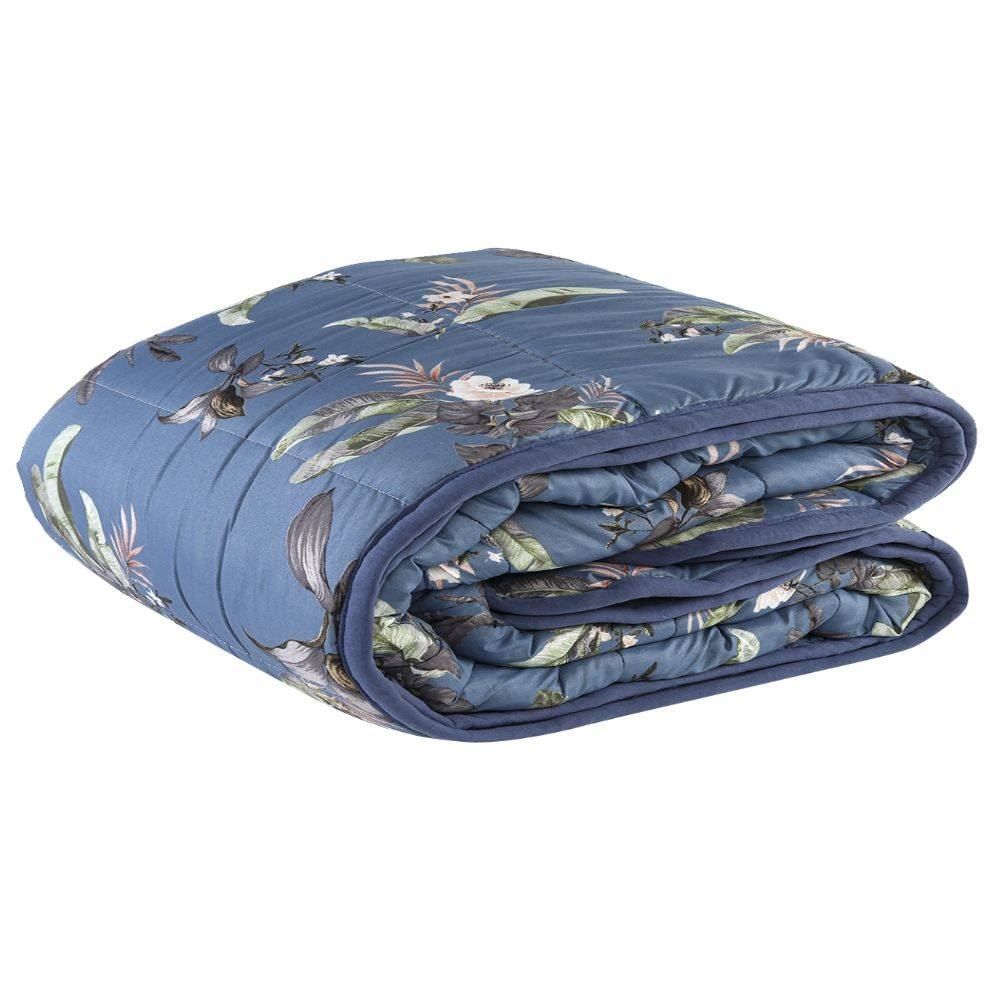 Edredom Casal Dupla Face 100% Poliéster Havan Casa - Jade Azul