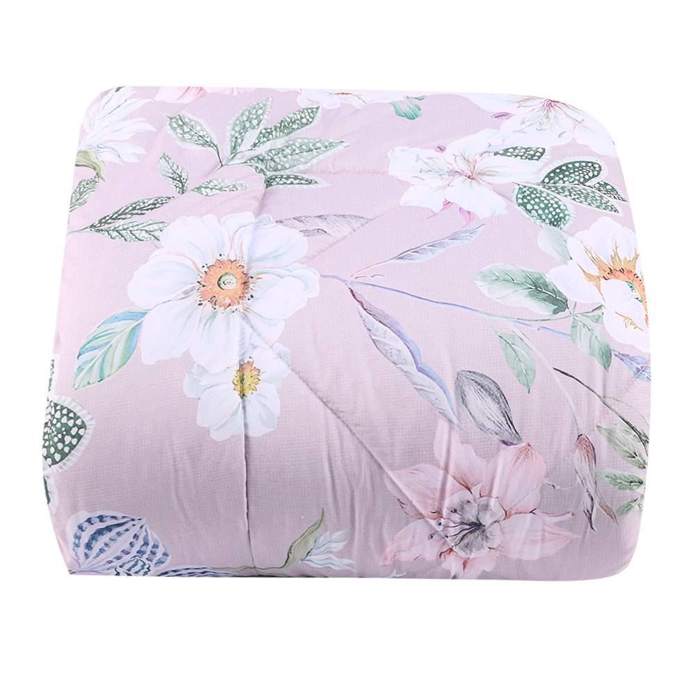 Edredom Casal Dupla Face Plush Versátile Havan Casa - Floral Rosa