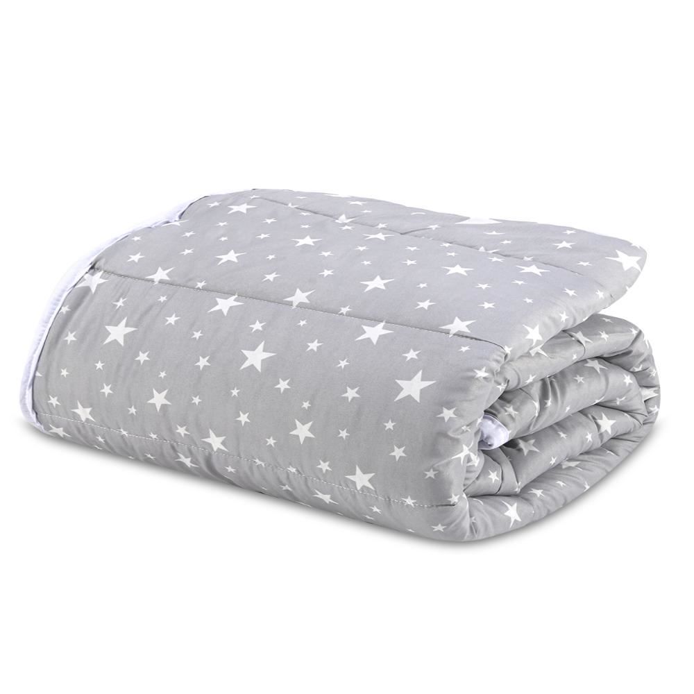 Edredom Casal Microfibra 100% Poliéster Kids Solecasa - Estrelas Cinza