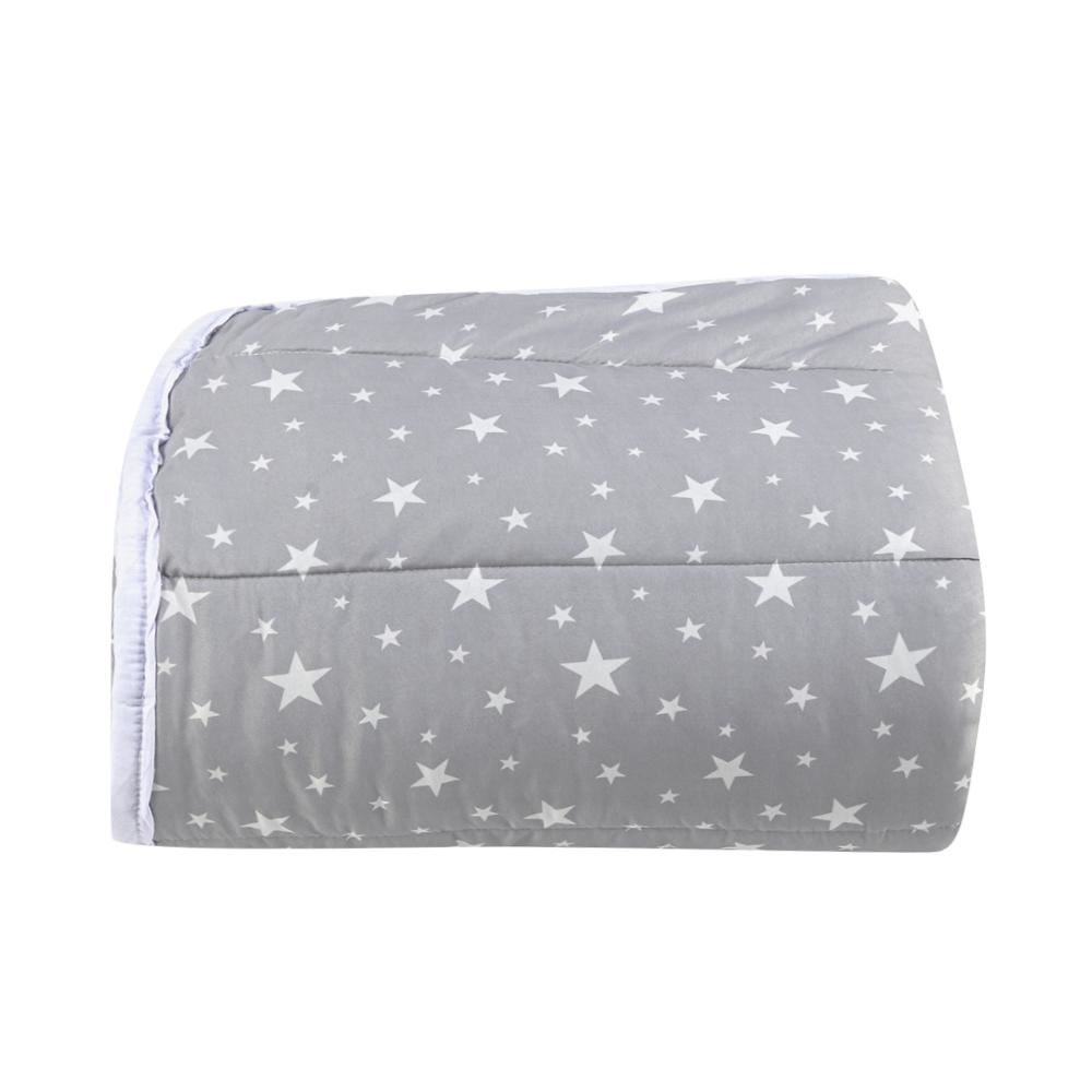 Edredom Casal Microfibra 100% Poliéster Kids Solecasa - Estrelas Cinza