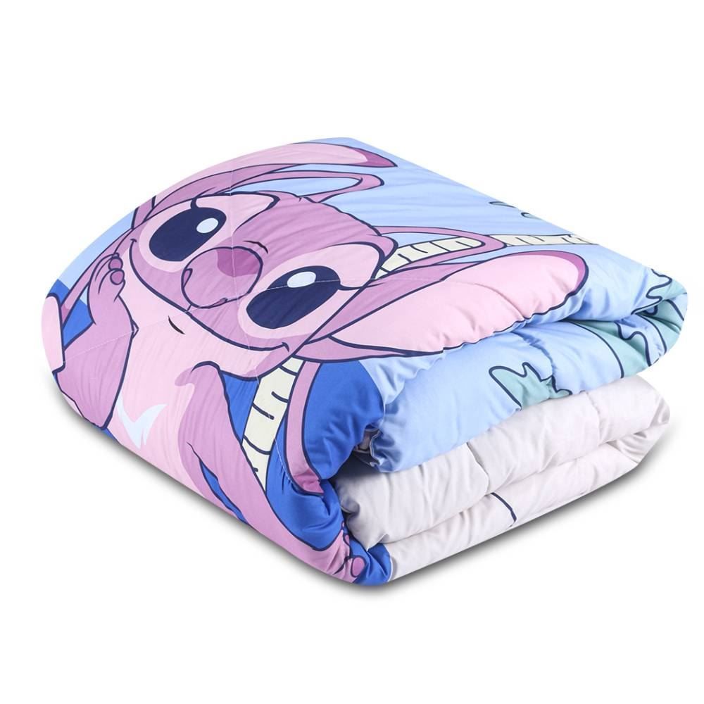 Edredom Casal Microfibra Disney Hedrons  - Stitch Tropical