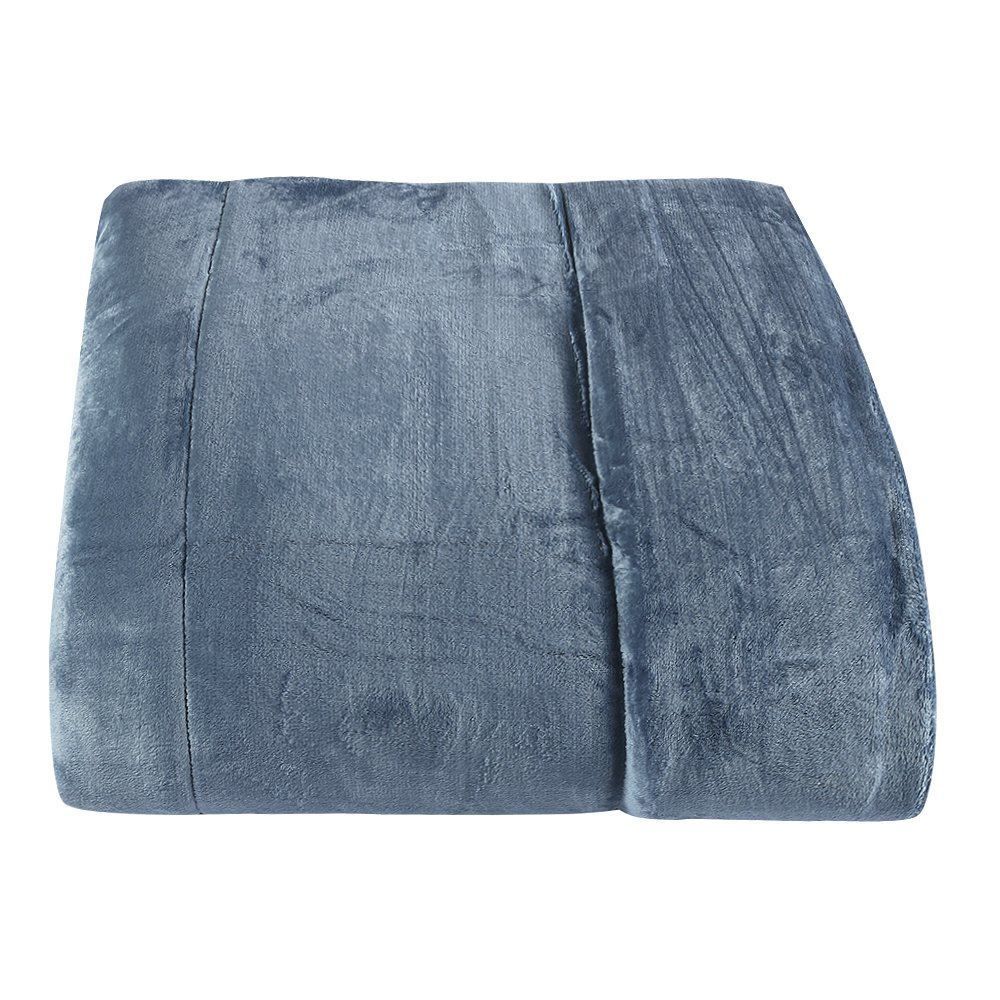 Edredom King 100% Poliéster Plush Provence Havan Casa - Azul Jeans 