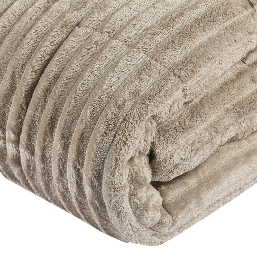 Edredom King 100% Poliéster Premier Canelado Havan Casa - Bege