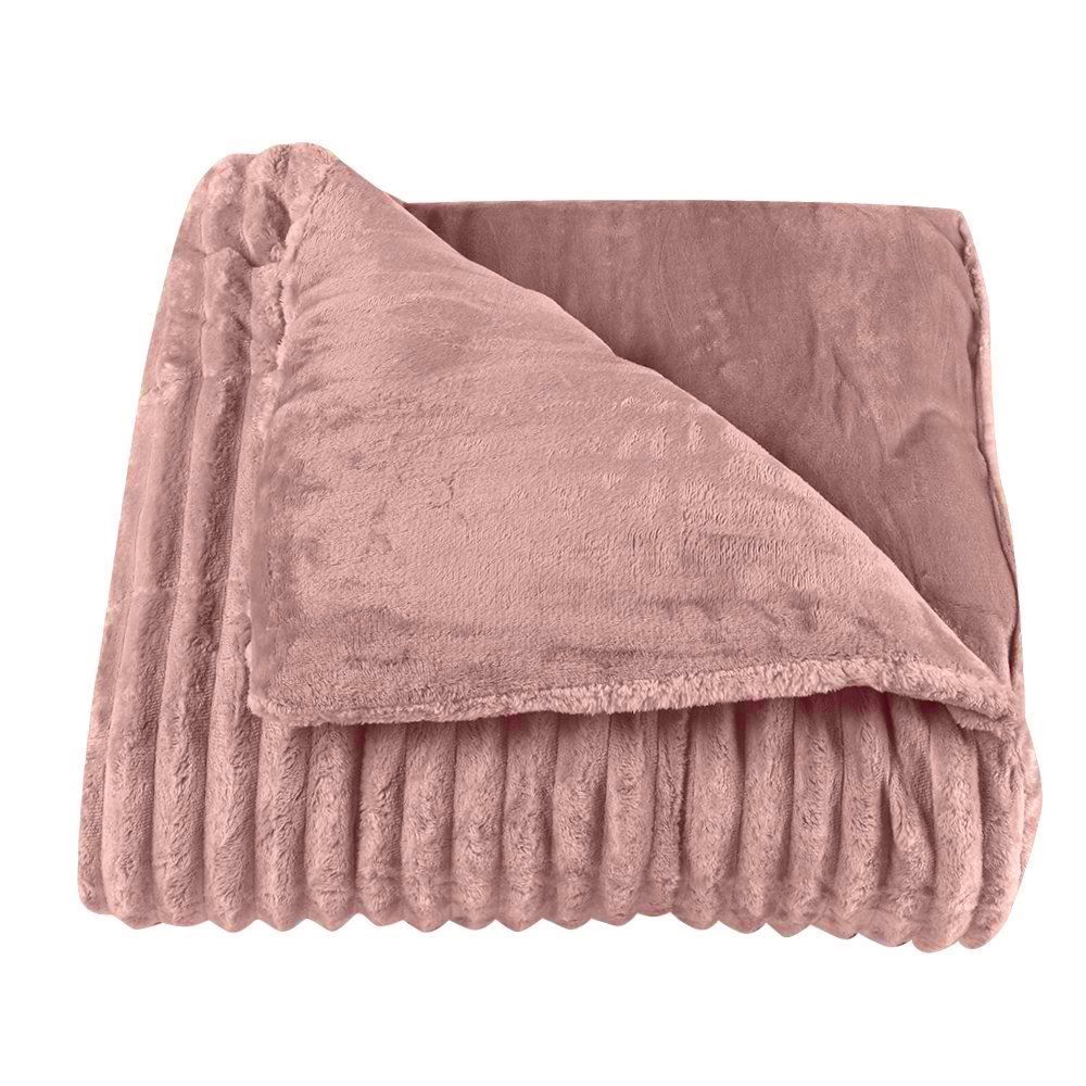 Edredom King 100% Poliéster Premier Canelado Havan Casa - Rosa Argila