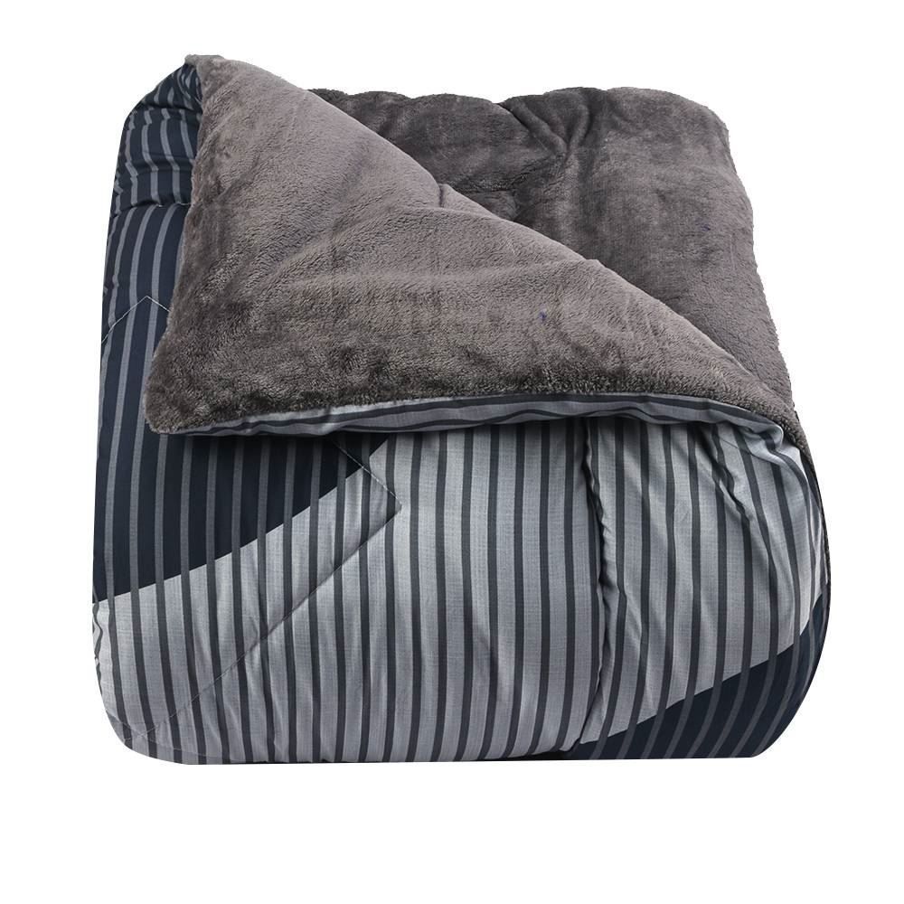 Edredom King Dupla Face Plush Versátile Havan Casa - Geométrico Azul