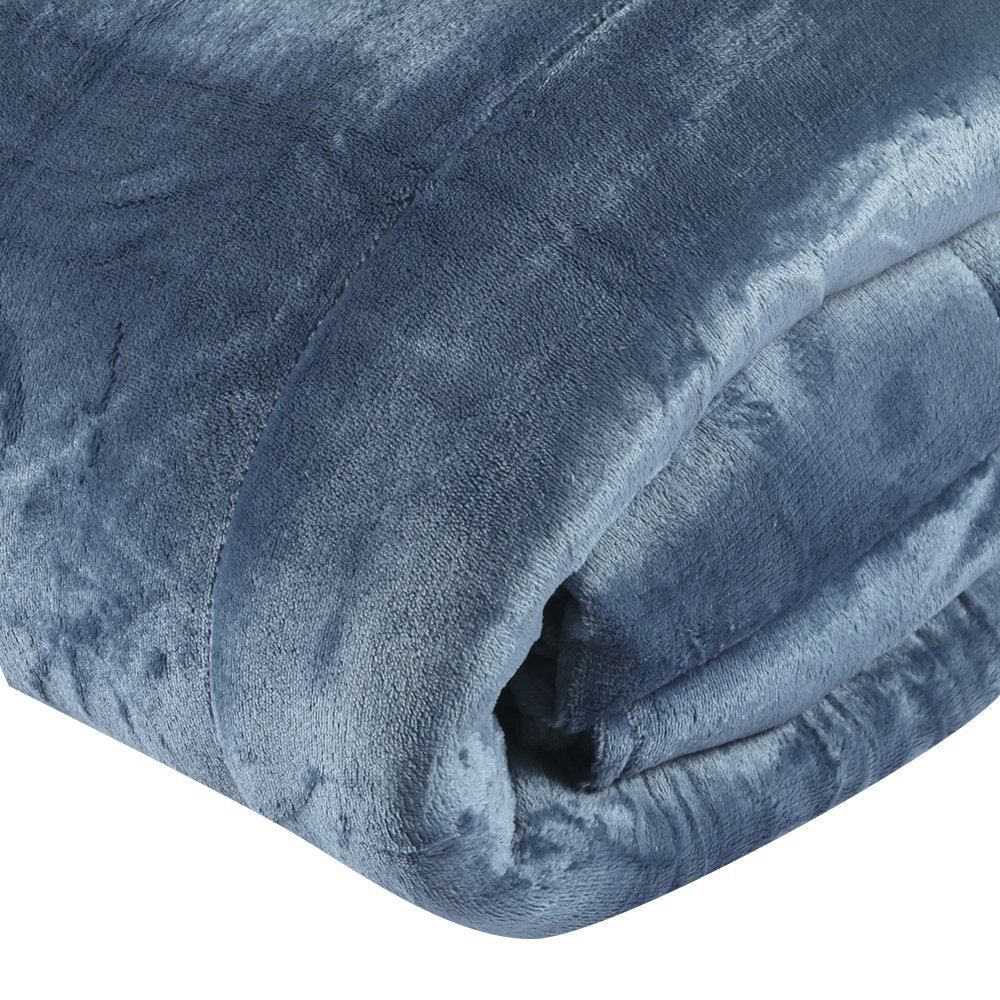 Edredom Queen 100% Poliéster Plush Provence Havan Casa - Azul Jeans 