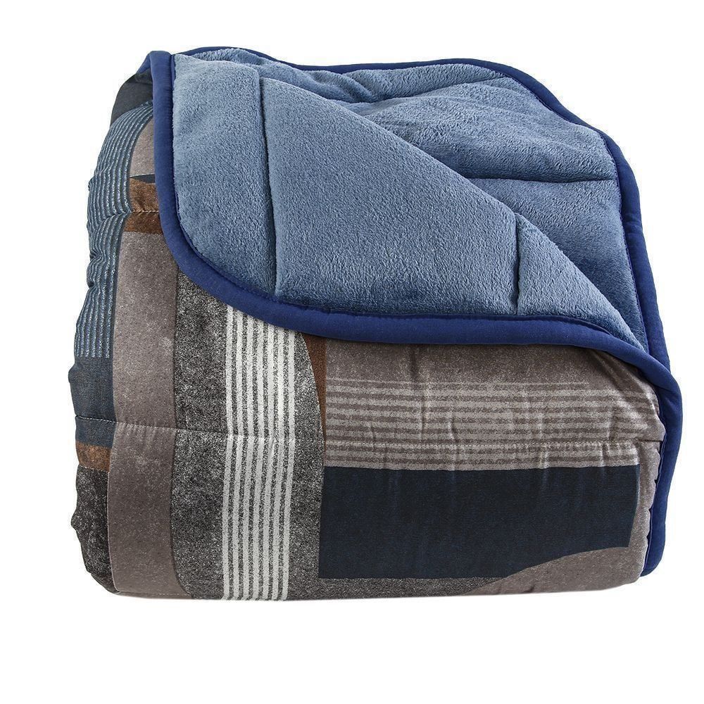 Edredom Queen Dupla Face 100% Poliéster Napoli Havan Casa - Davi Azul 