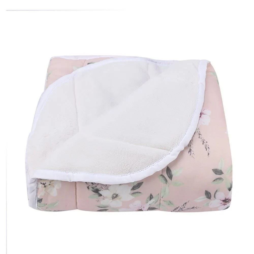 Edredom Queen Plush E Dupla Face Napoli Havan Casa - Floral Rose