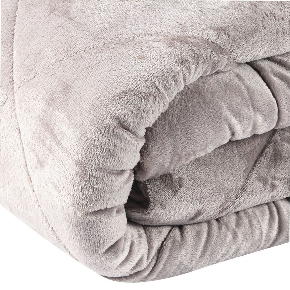 Edredom Queen Plush Inove Provence Havan Casa - Taupe
