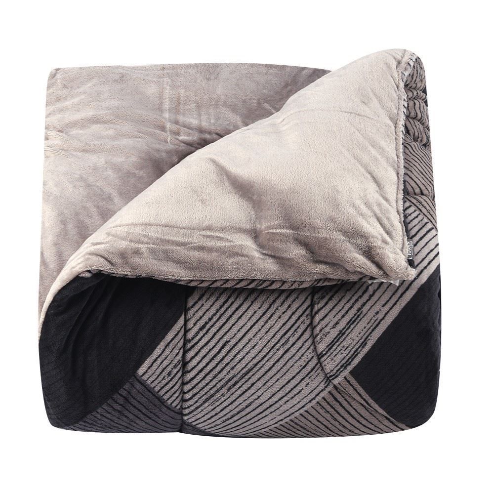 Edredom Queen Plush Inove Provence Havan Casa - Oliver Taupe