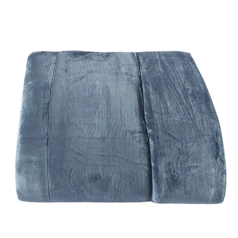 Edredom Solteiro 100% Poliéster Plush Provence Havan Casa - Azul Jeans 