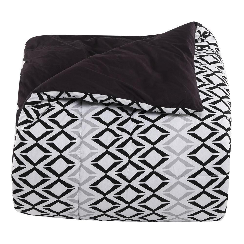 Edredom Solteiro 200 Fios Percal Buona Fortuna - Benício Preto