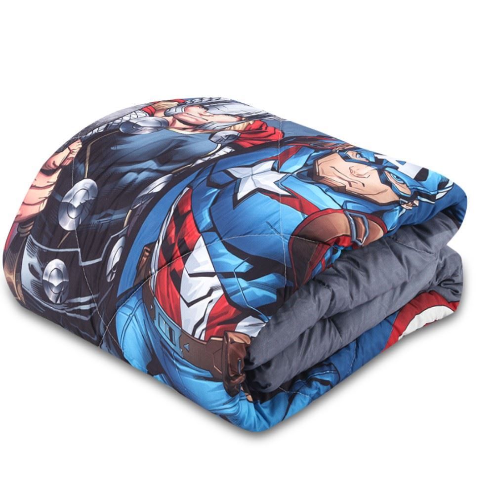 Edredom Solteiro Disney 100% Poliéster Plush Hedrons - Vingadores  Retorno