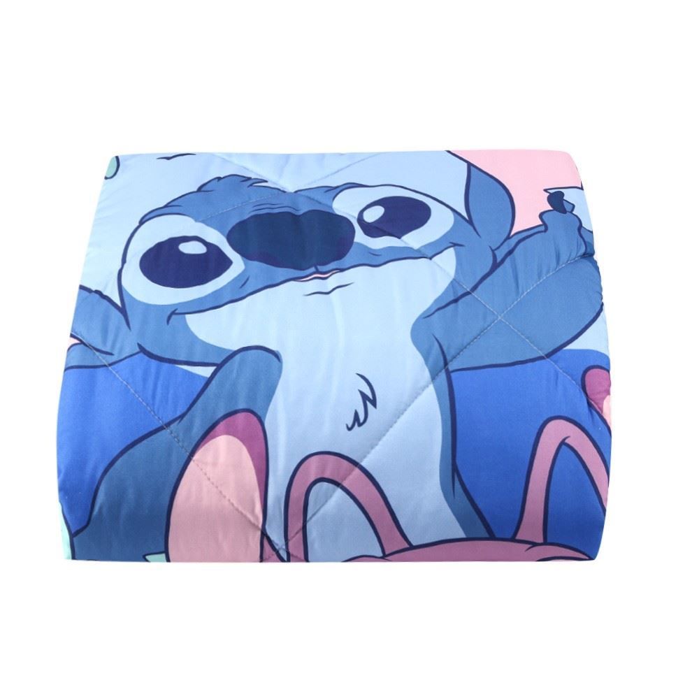 Edredom Solteiro Disney 100% Poliéster Plush Hedrons - Stitch Tropical
