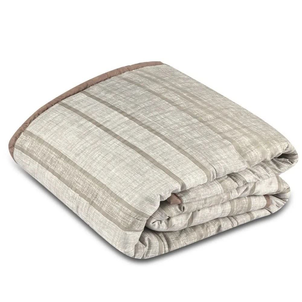 Edredom Solteiro Dupla Face Napoli Havan Casa - Geométrico Taupe