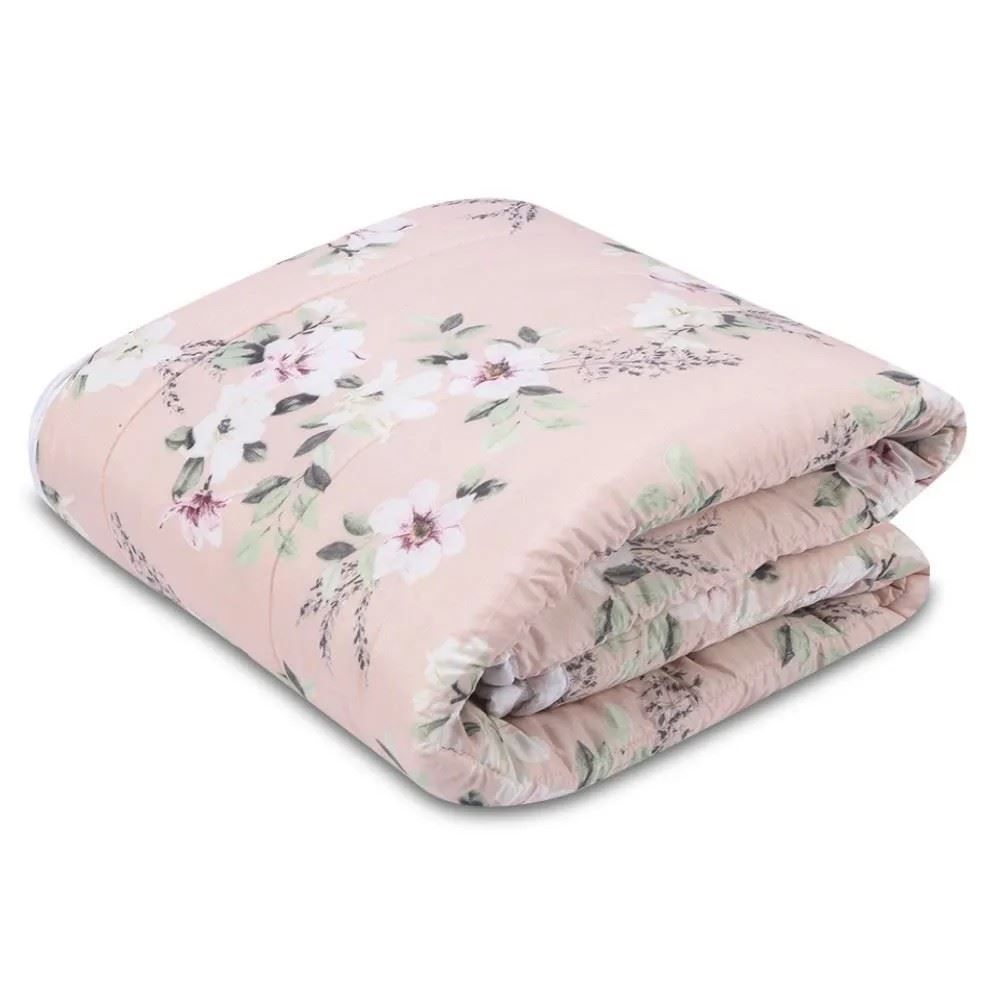 Edredom Solteiro Plush E Dupla Face Napoli Havan Casa - Floral Rose
