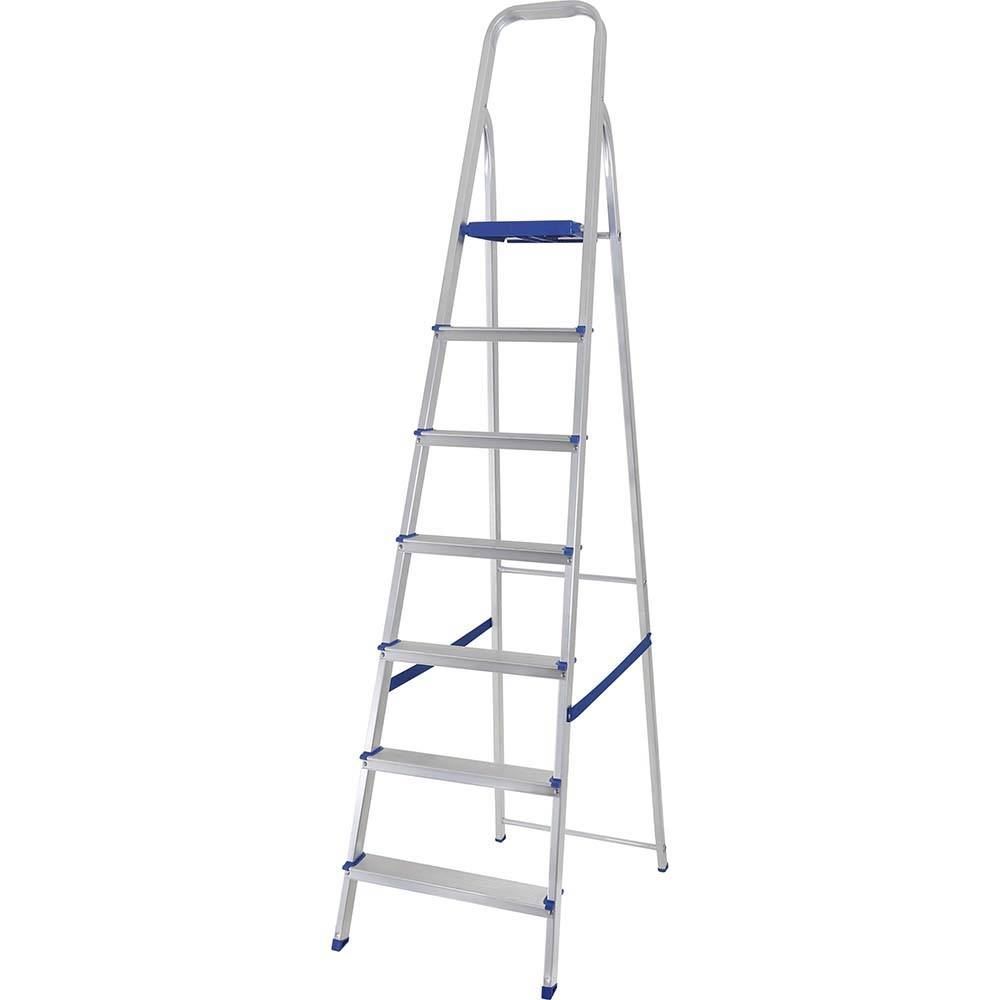 Escada Alumínio 7 Degraus Mor 5105 - Prata