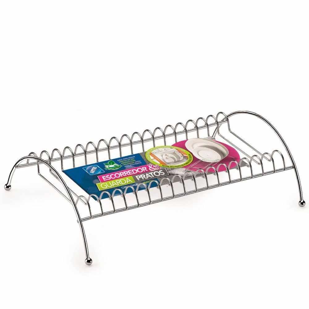 Escorredor De Pratos Cromado Arthi - Aço Inox
