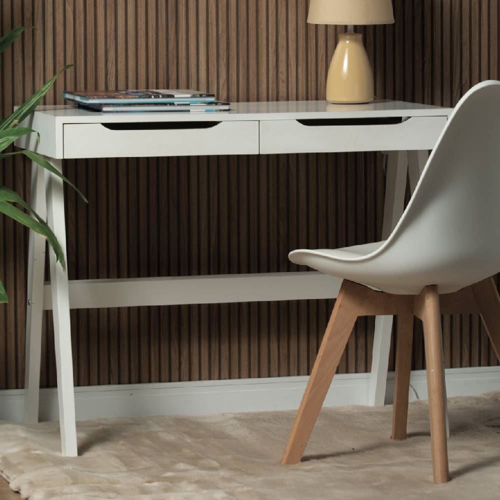 Escrivaninha Em Mdf Com 2 Gavetas 90X45 Cm Havan Casa - Branco