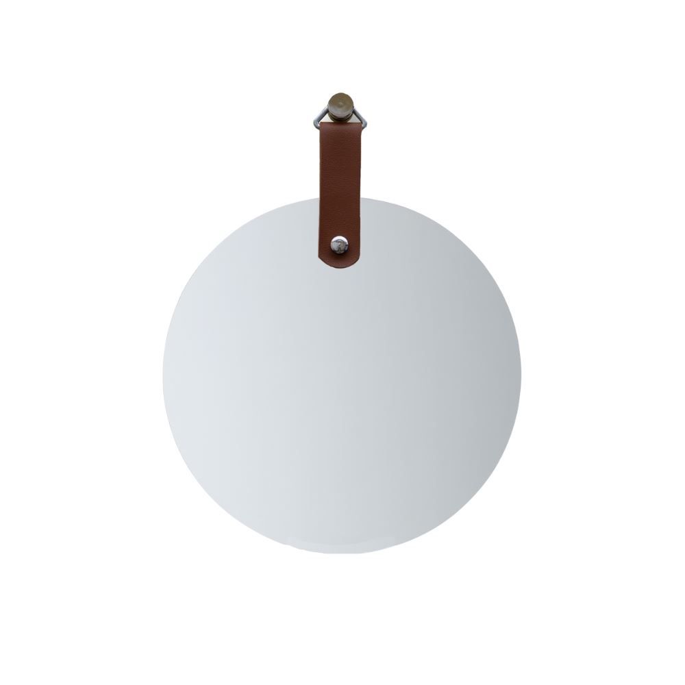 Espelho Redondo Com Alça Slim Reduna 45 Cm - Caramelo