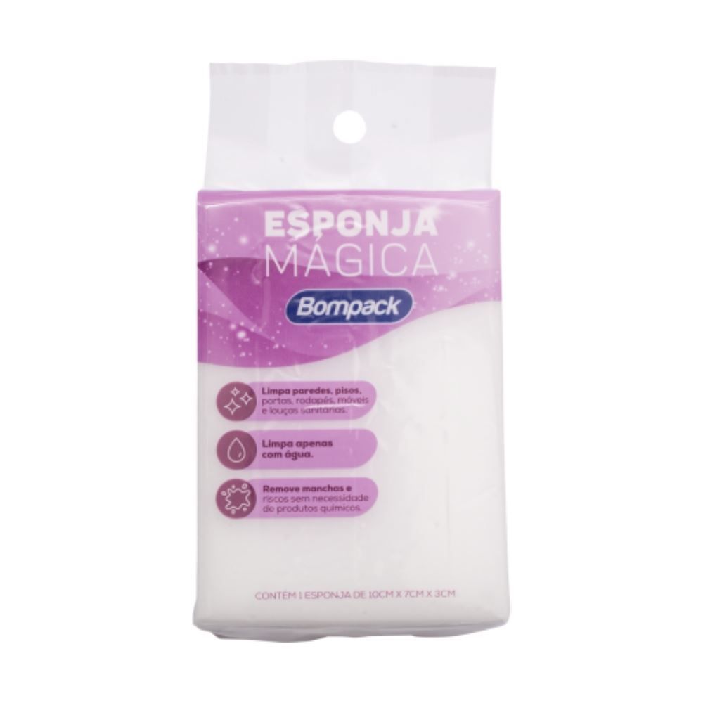 Esponja Magica Bompack 10Cm - Branco