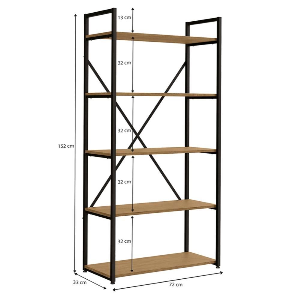 Estante Alta 5 Prateleiras Havan Casa - Freijó