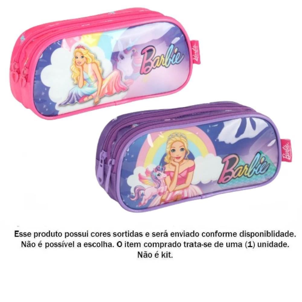 Estojo Duplo Infantil Luxel Barbie - Sortido