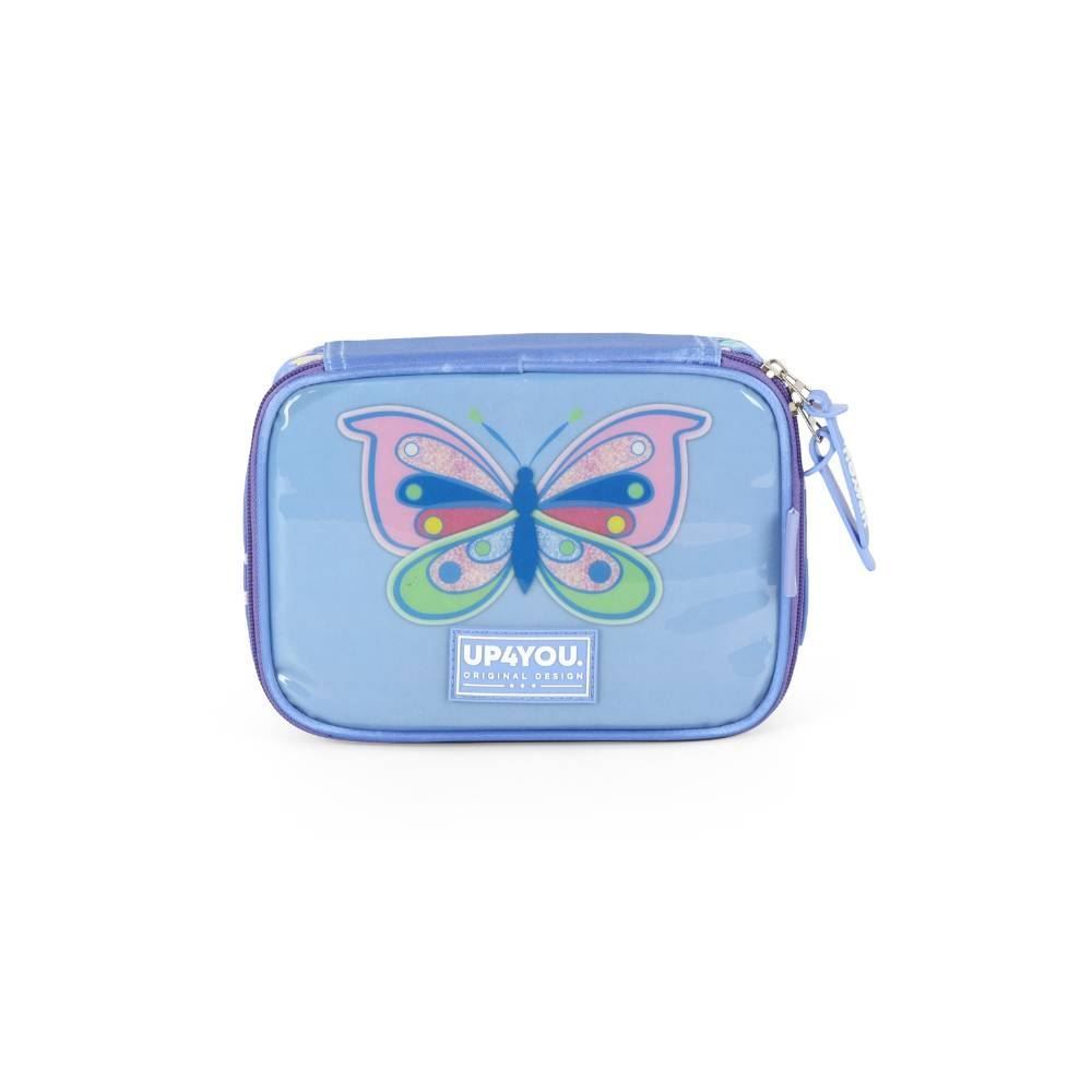 Estojo Infantil Retangular Borboleta Luxcel - Colorido