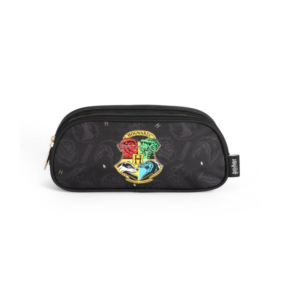 Estojo Juvenil Duplo Harry Potter Luxcel - Preto