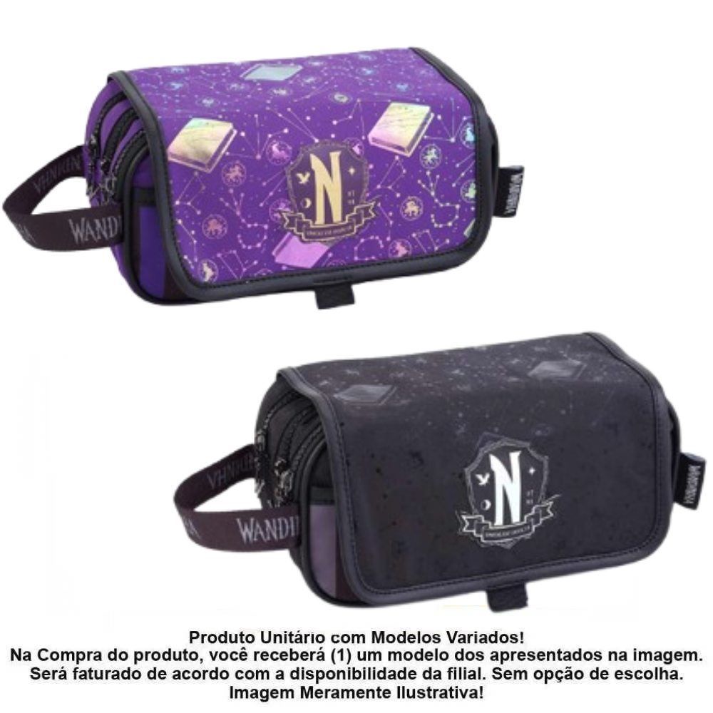 Estojo Juvenil Triplo Wandinha Seanite - Sortido