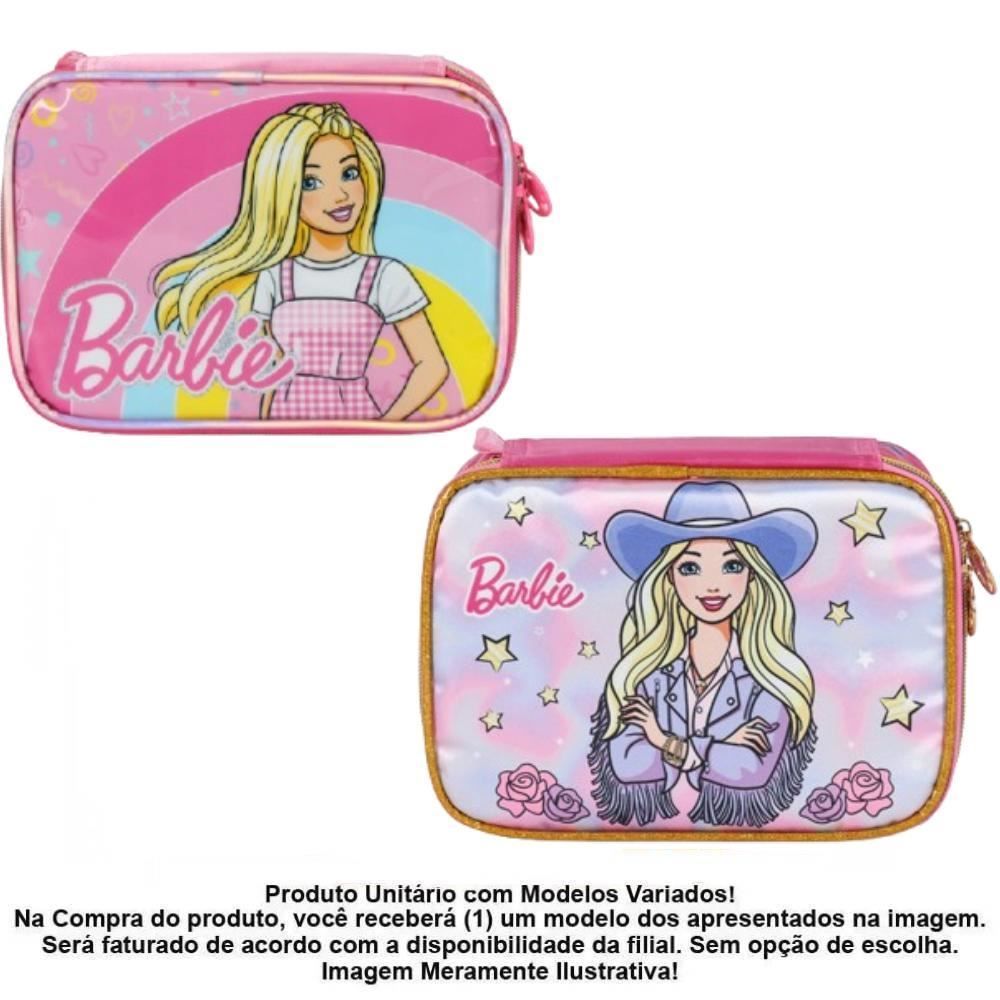 Estojo Retangular Infantil Barbie Luxcel - Sortido
