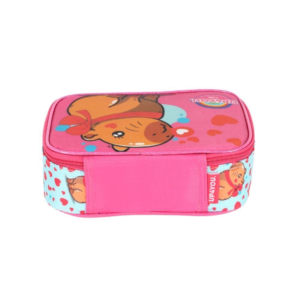 Estojo Retangular Infantil Up Capy Luxcel - Rosa