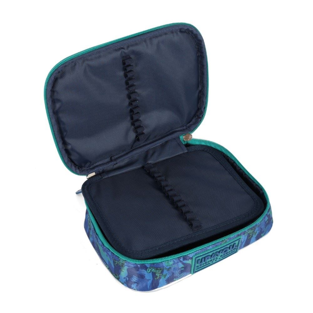 Estojo Retangular Infantil Up Dino Luxcel - Azul