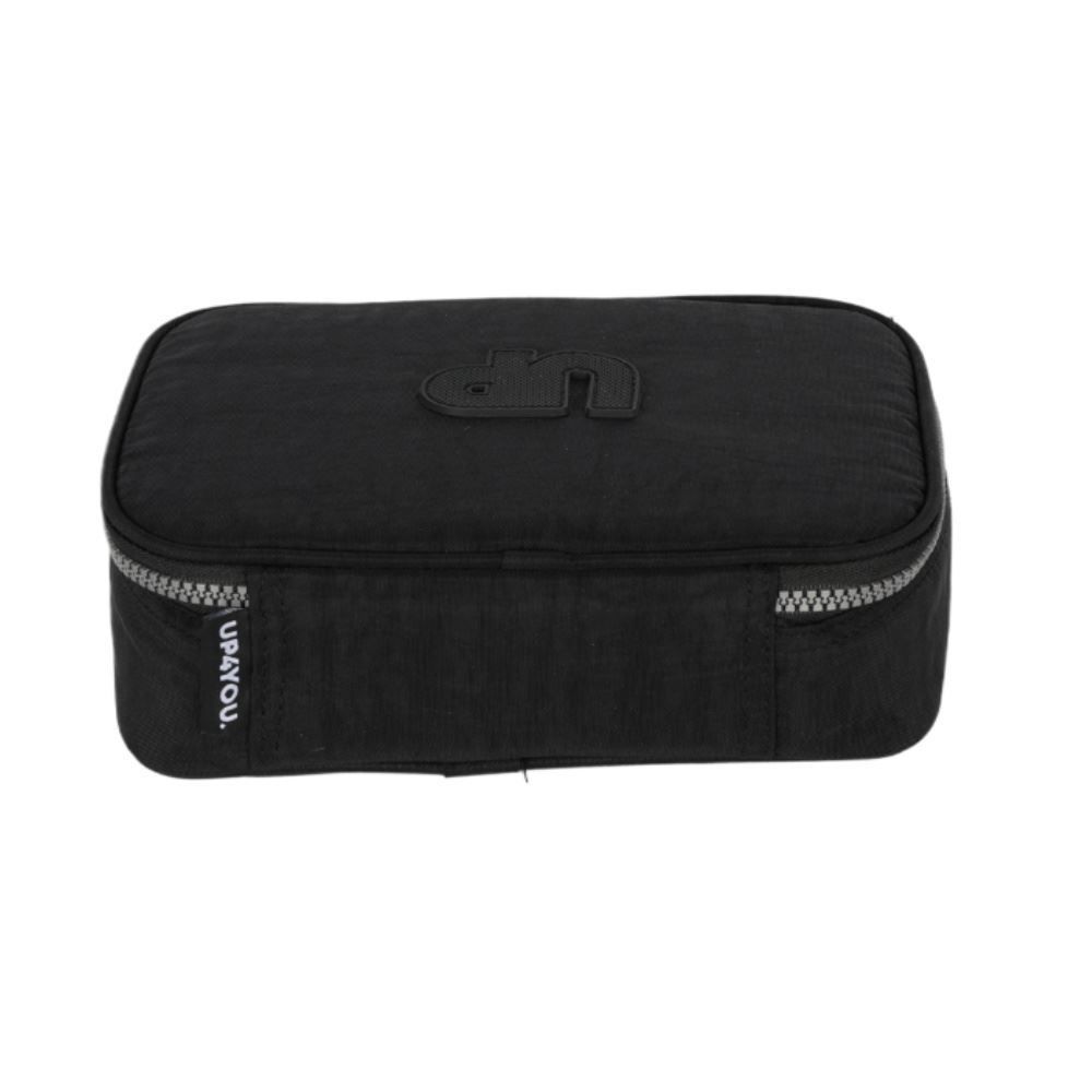 Estojo Retangular Juvenil Crinckle Luxcel - Preto 