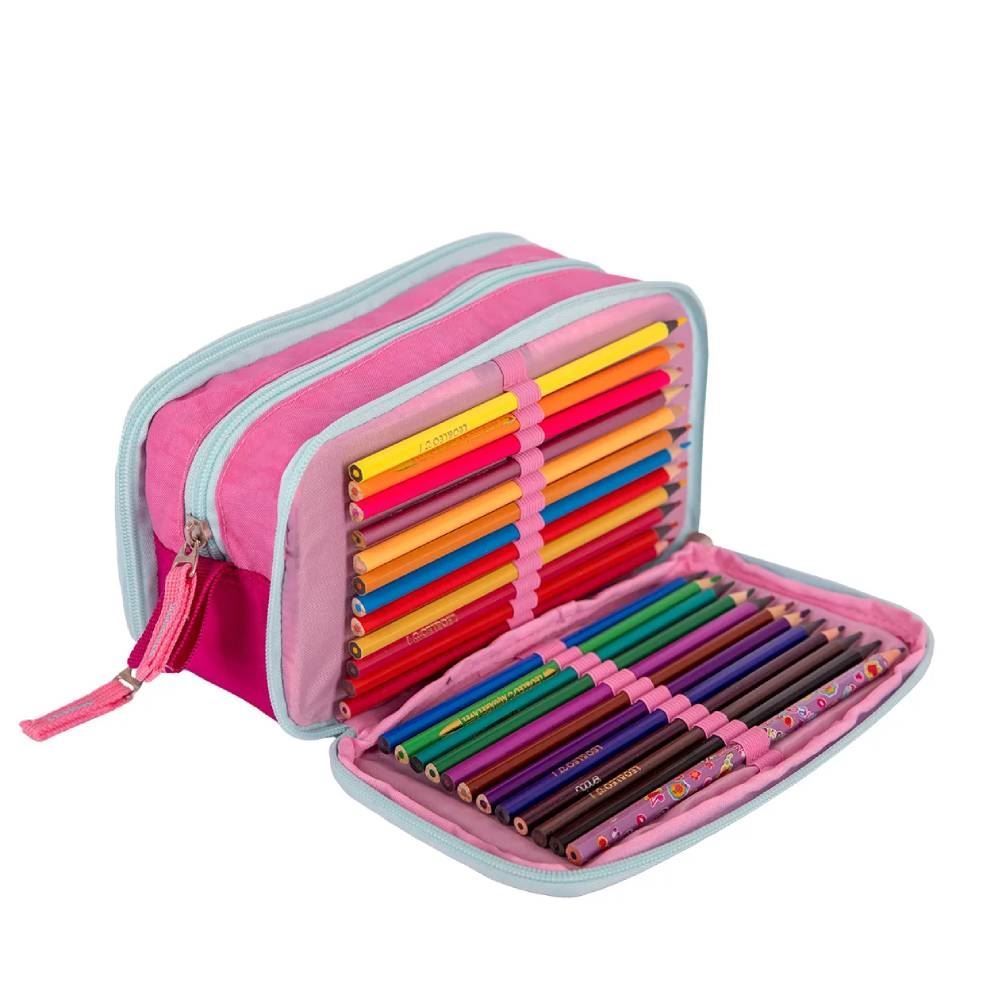 Estojo Triplo Crinkle Double Rosa Sestini - 076156-94