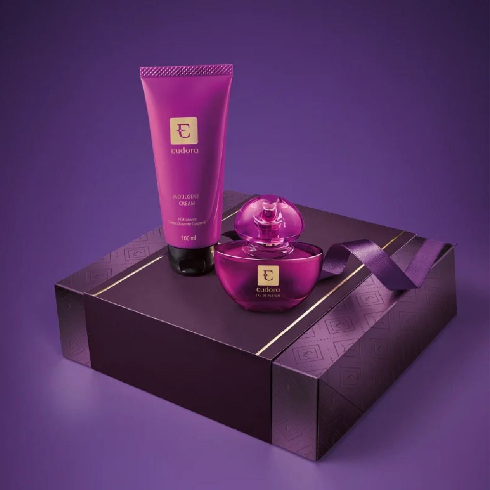  Kit Perfume Eudora Edp E Hidratante Corporal Indulgent Cream