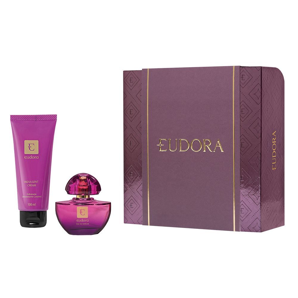  Kit Perfume Eudora Edp E Hidratante Corporal Indulgent Cream